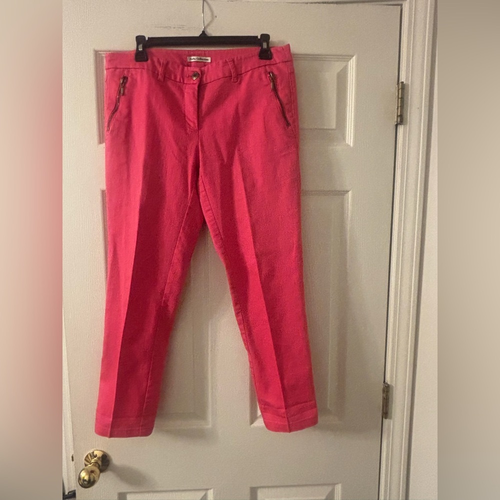 Dalia Collection Bright Coral Capri Pants